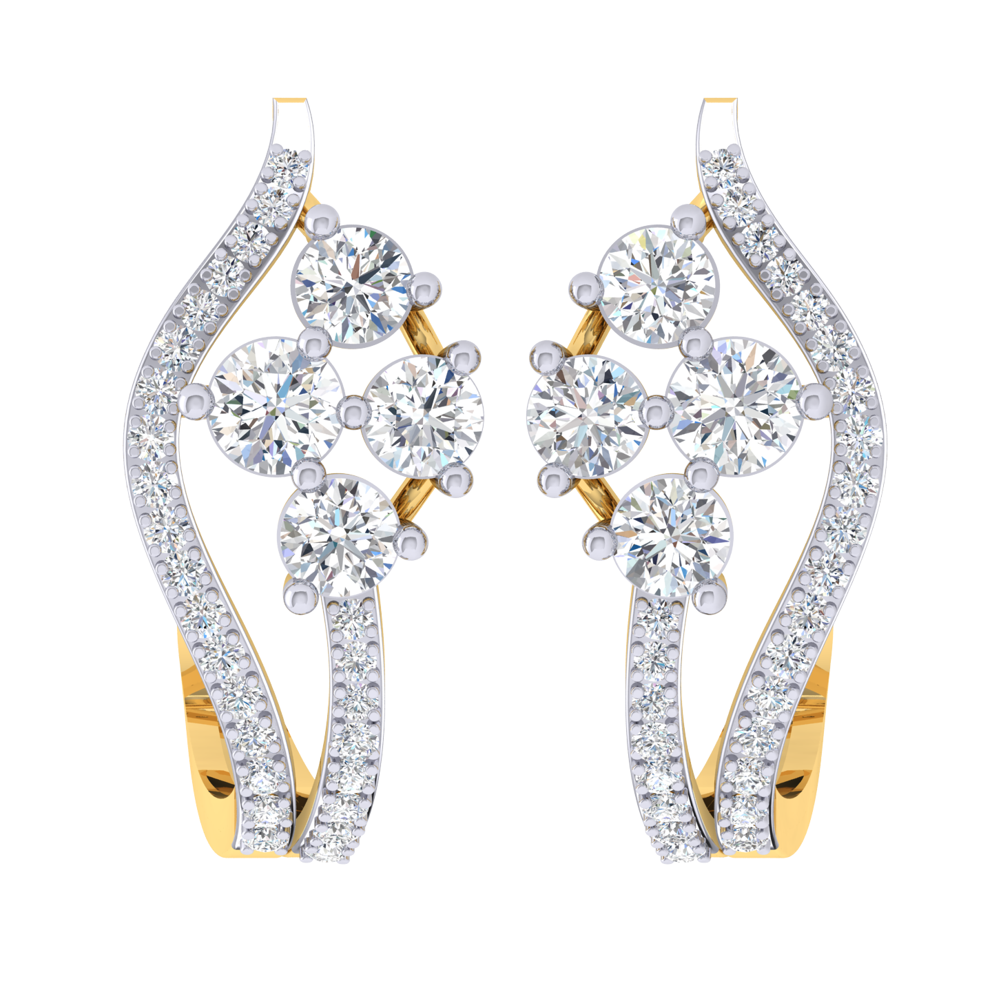 Diamond hot sale bali earrings