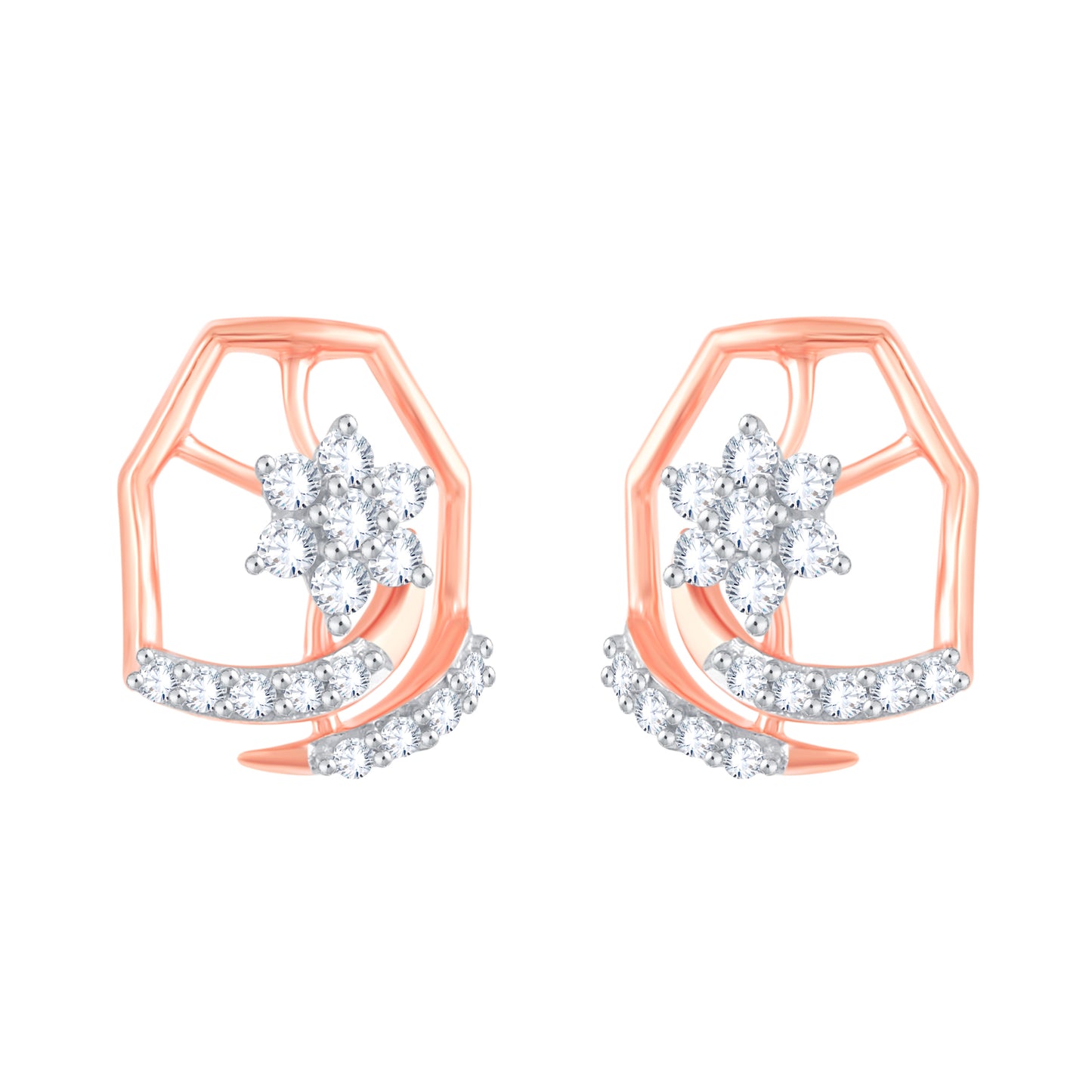 Diamond Earring for her in Rose Gold DER23940
