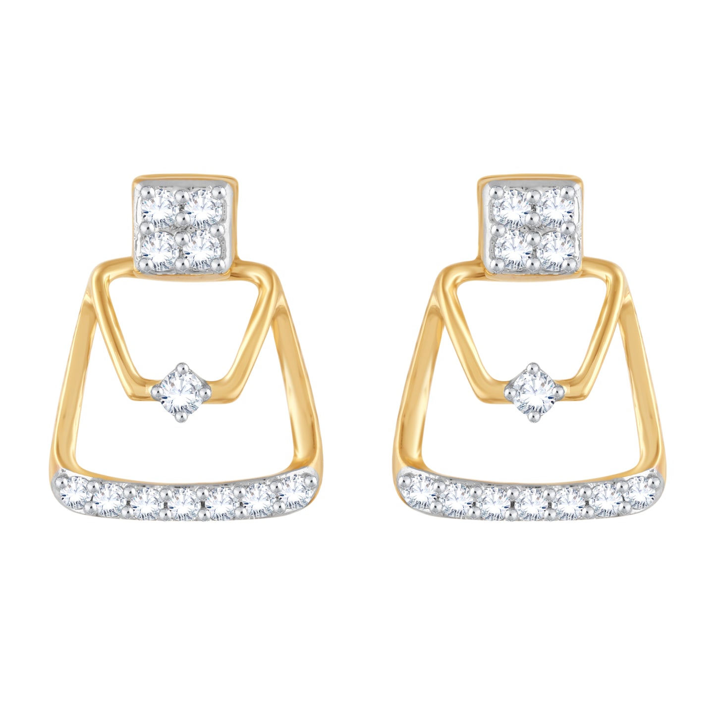 Diamond Earring for her in Yellow Gold DPE23004