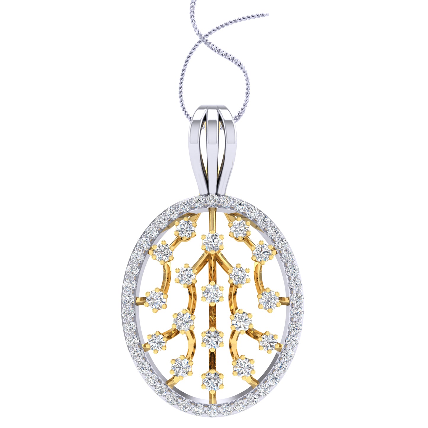 Zeny Oval Diamond Pedant