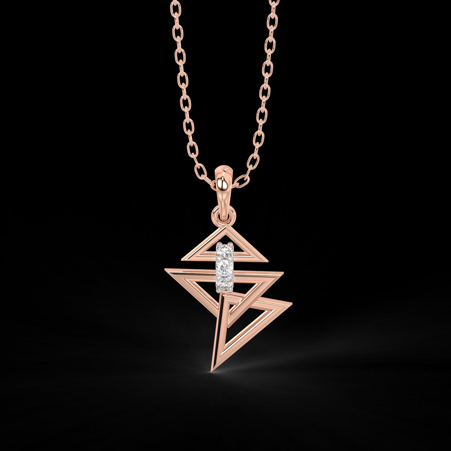 Diamond Pendant Set for her in Rose Gold DPS22007