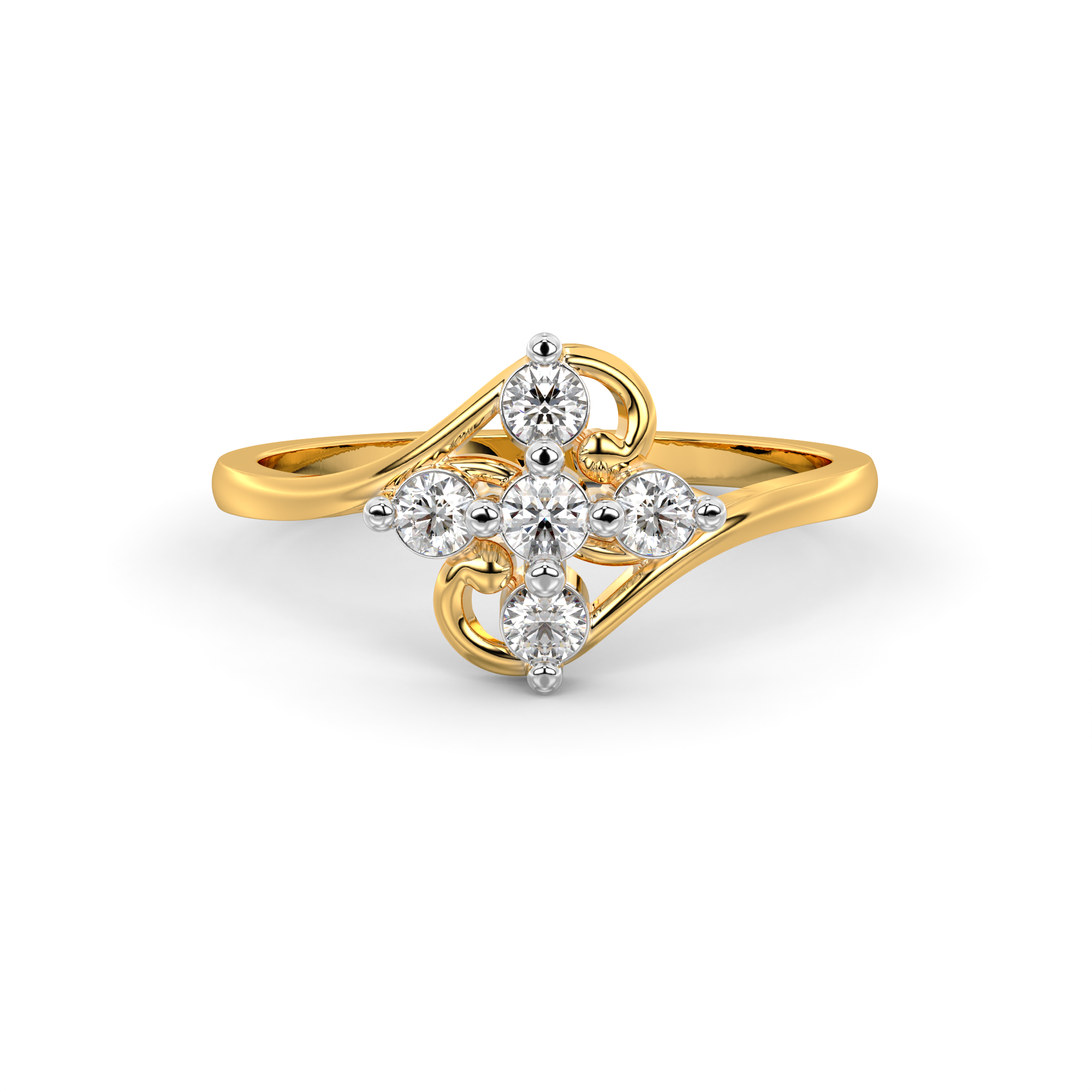 Diamond Ring for her in Yellow Gold DRG22713 DIVAA by ORRA