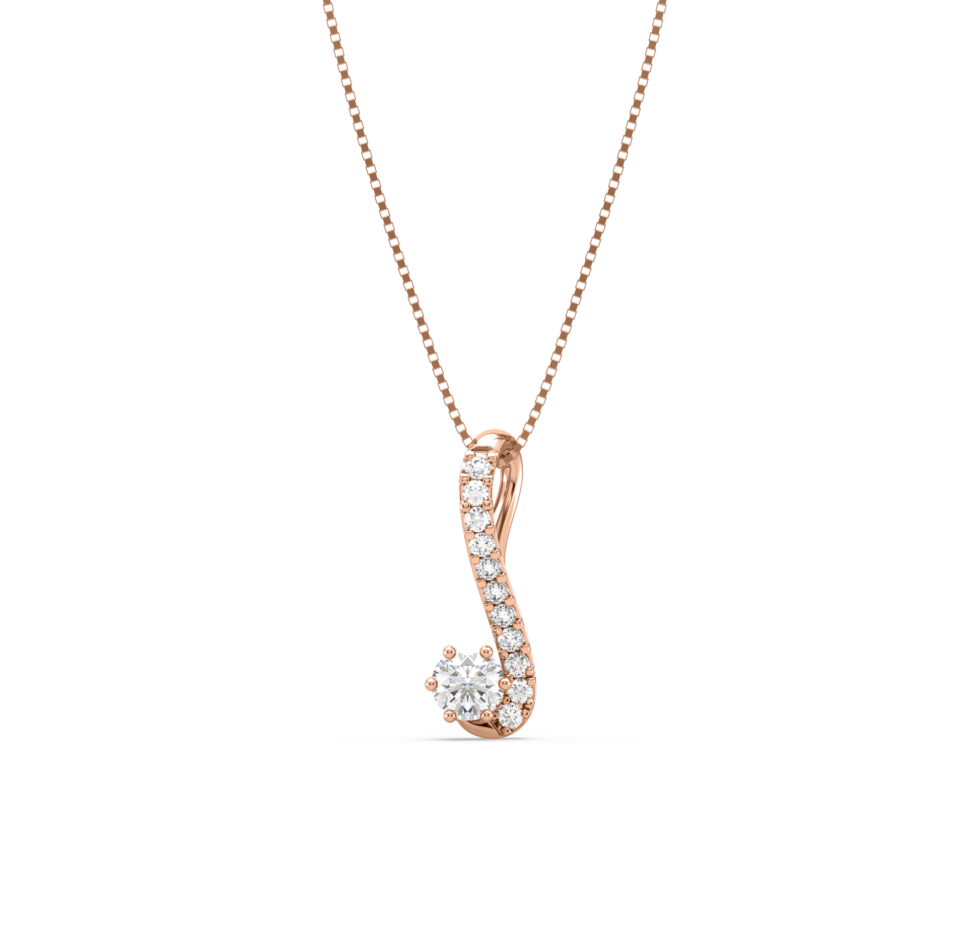 S shaped diamond online pendant