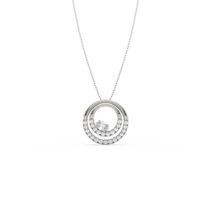 Elba 2 Line Oval Diamond Pendant