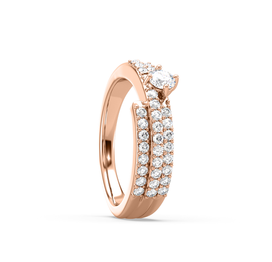 Ishta 3 Line Diamond ring