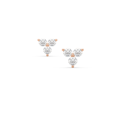 Clarisse 3 Diamond Stud Earrings