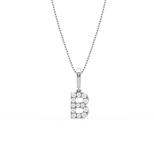 B Alphabet Diamond Pendant