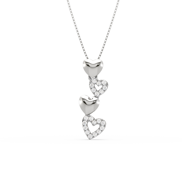 Diamond Heart Necklace 2 ct tw Round 14K White Gold | Jared