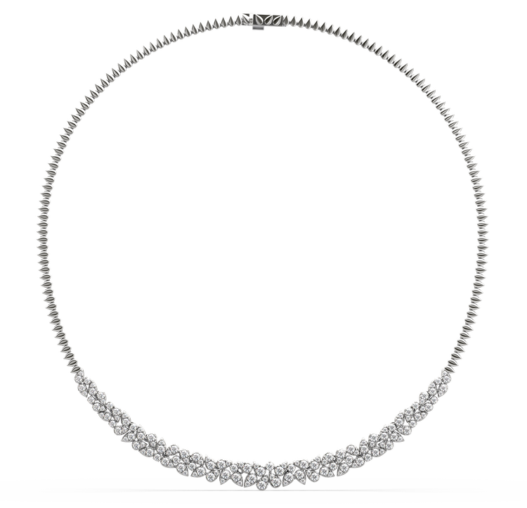 9ct White Gold Brilliant Cut 4.00ct Diamond Tennis Necklace