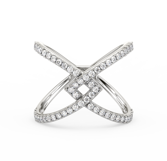 Aurora Criss Cross Diamond Ring