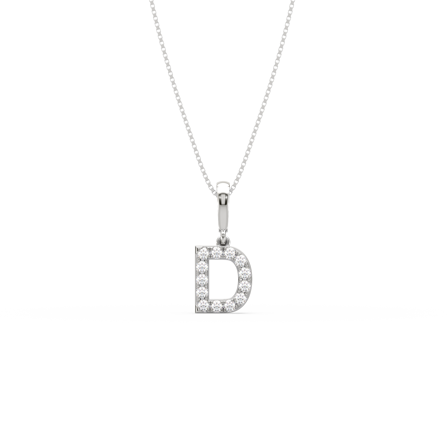 D Alphabet Diamond Pendant