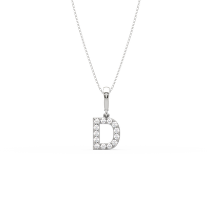 D Alphabet Diamond Pendant