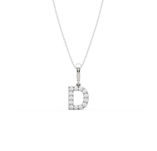D Alphabet Diamond Pendant