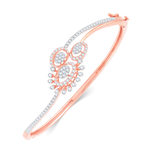Saraf RS Jewellery Bangle Bracelets and Cuffs  Buy Saraf RS Jewellery Rose  Gold Plated Oval Green Ad Studded Designer Tennis Bracelet For Her Online   Nykaa Fashion