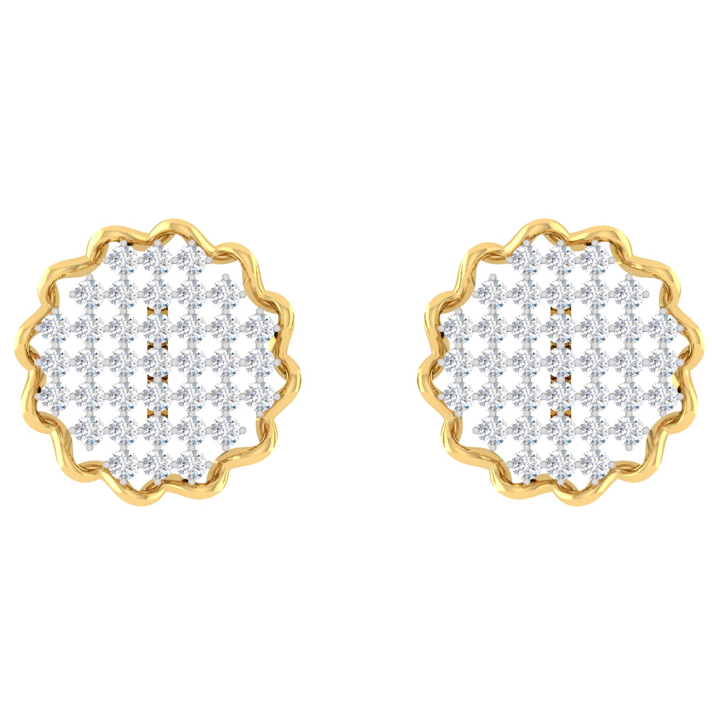 Arielle Floral Diamond Stud Earrings