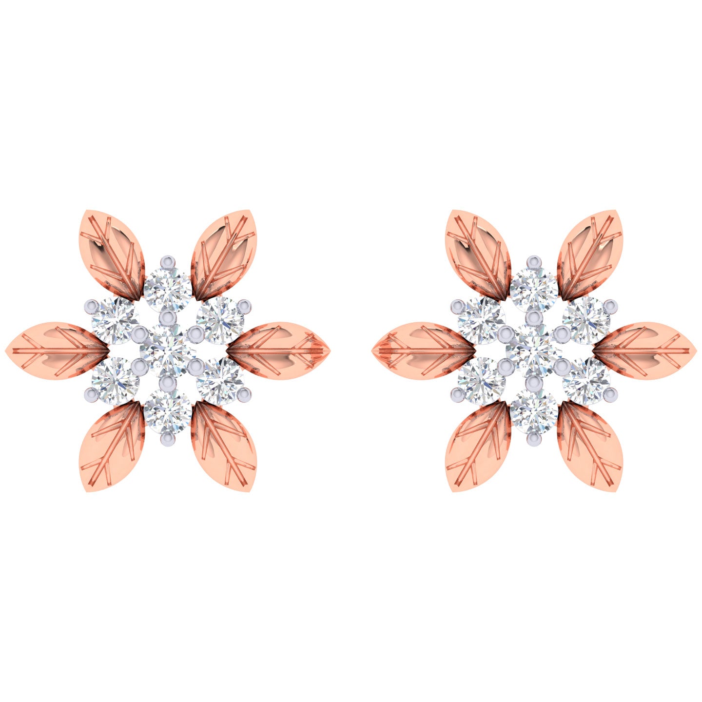 Callie Flower Diamod Stud Earrings