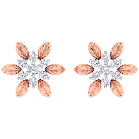 Callie Flower Diamod Stud Earrings