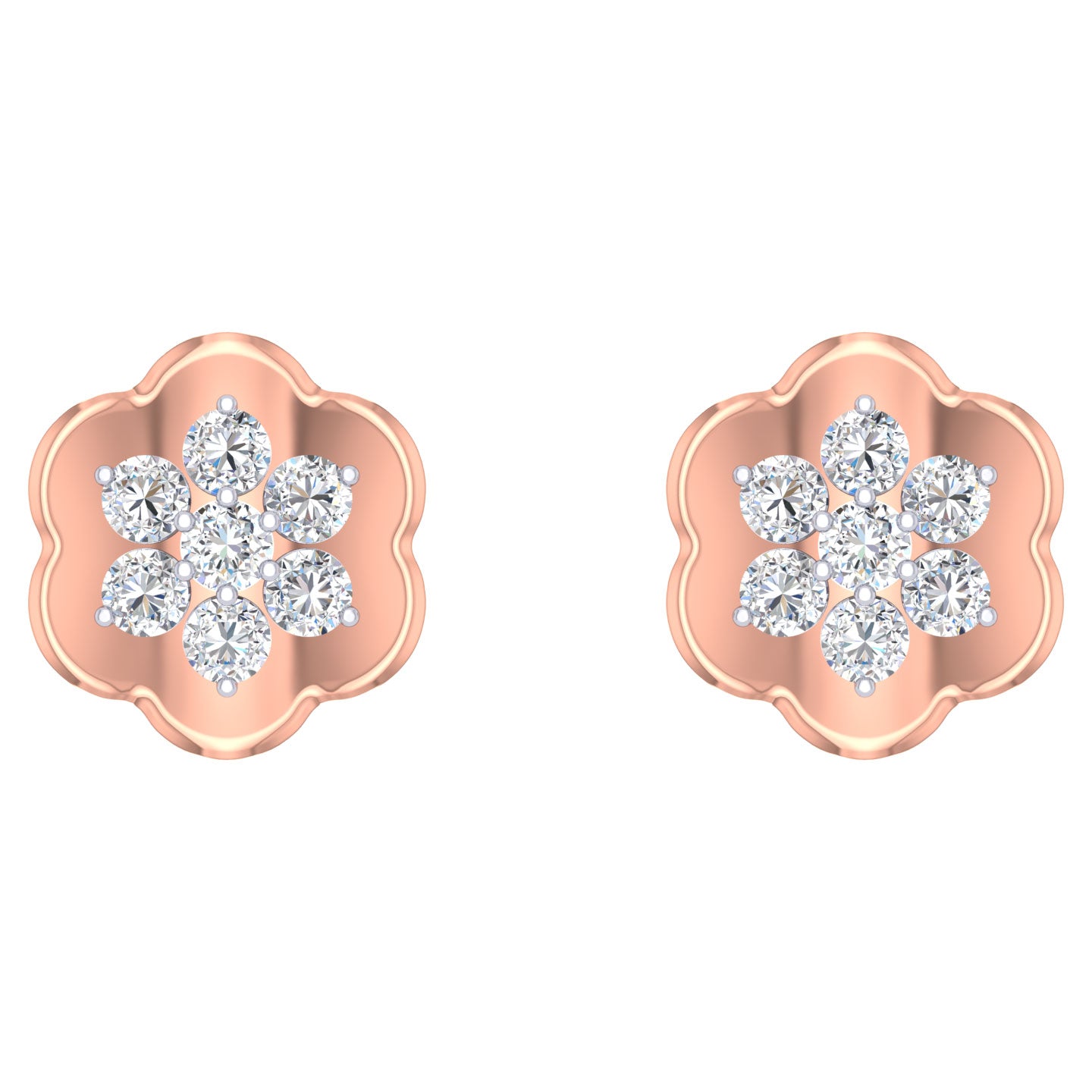 Althaia Flower Diamond Stud Earrings