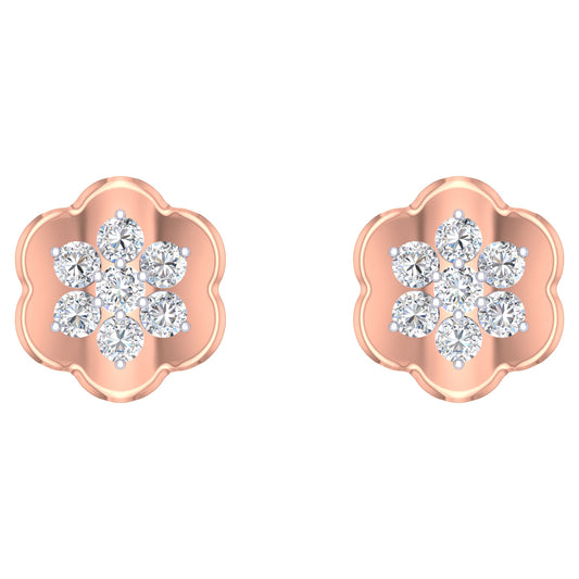 Althaia Flower Diamond Stud Earrings