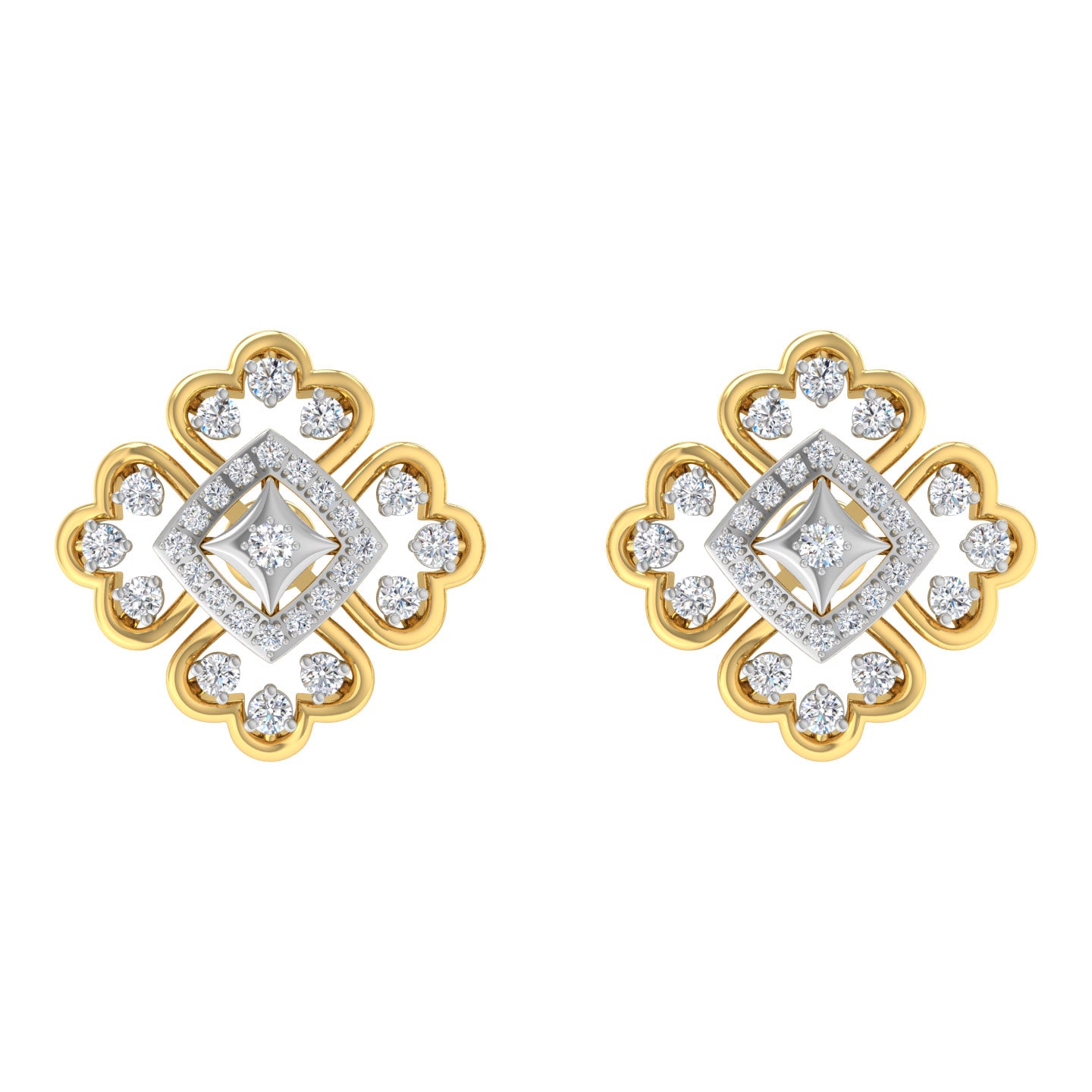 Madeline Floral Diamond Stud Earrings