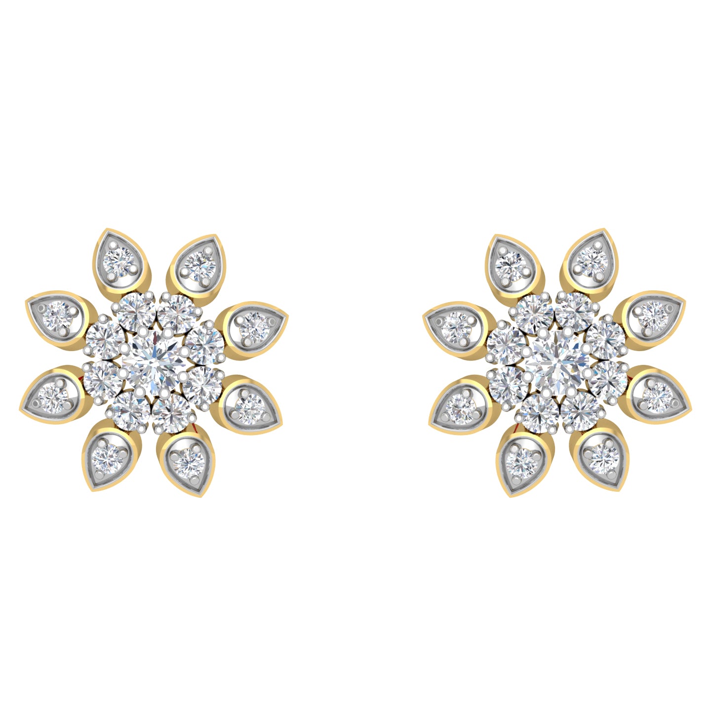 Chole Flower Diamond Stud Earrings