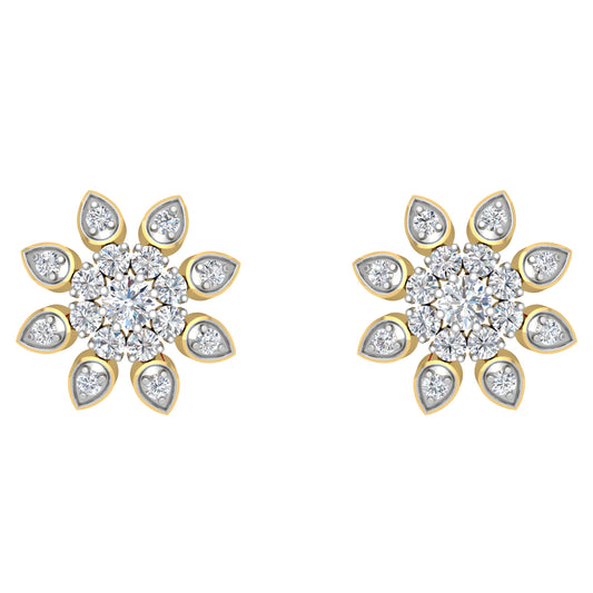 Chole Flower Diamond Stud Earrings