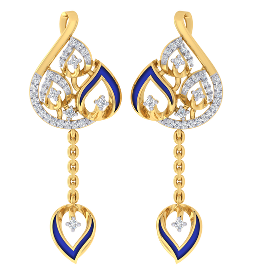 Cinka Feather Diamond Earrings