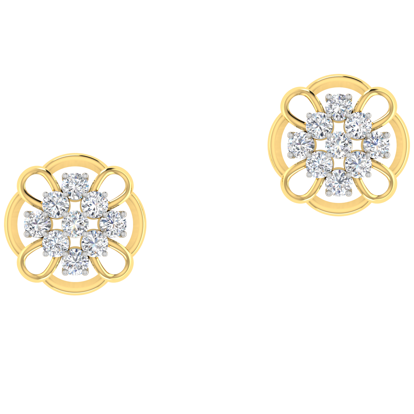 Cassia Diamond Stud Earrings