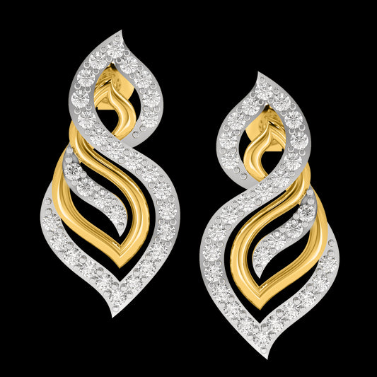 Diamond Earring for her in Yellow Gold DER22952