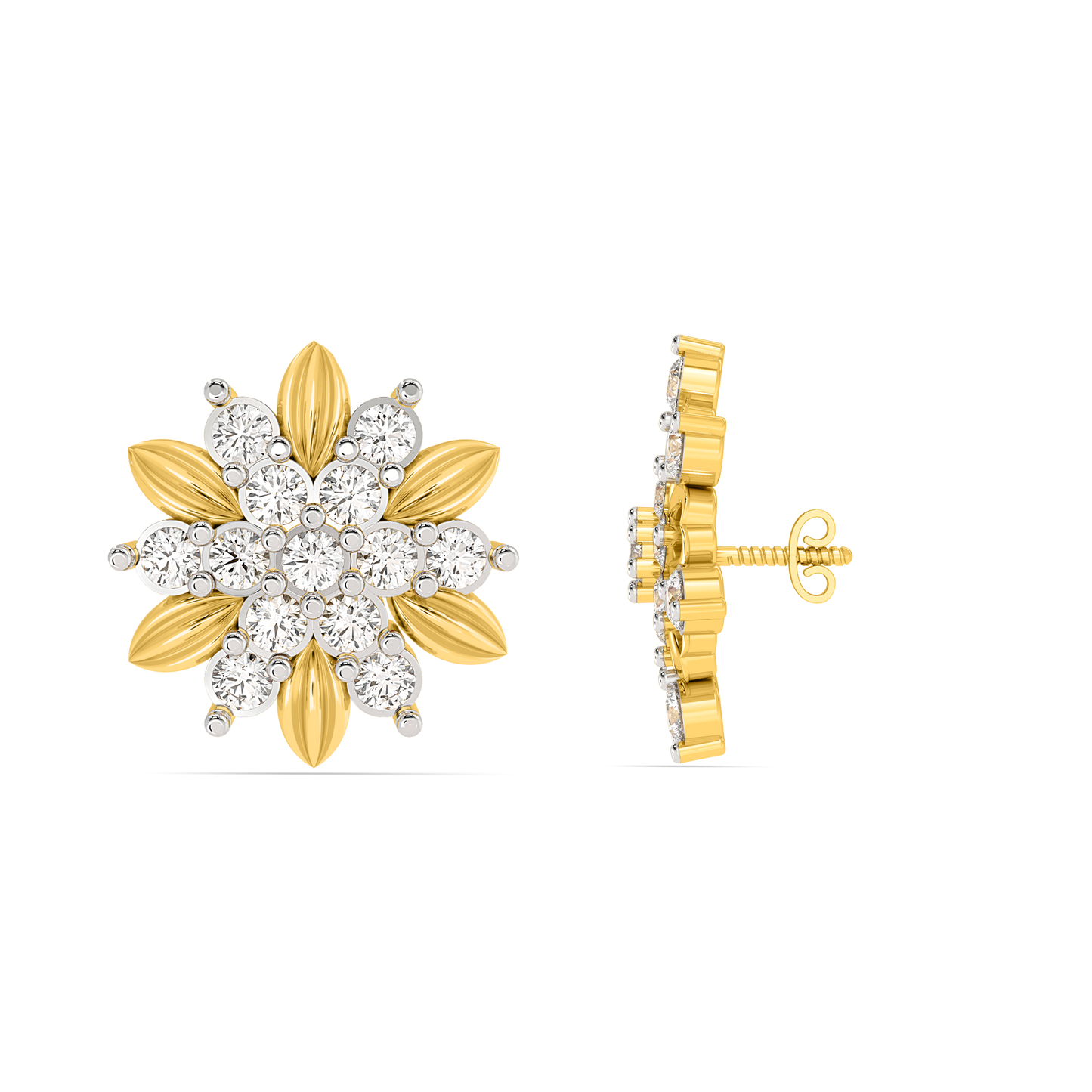 Diamond Earring for her in Yellow Gold DER23000