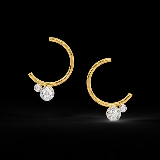 Diamond Earring for her in Yellow Gold DER23020