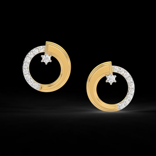 Diamond Earring for her in White & Yellow Gold DER23021