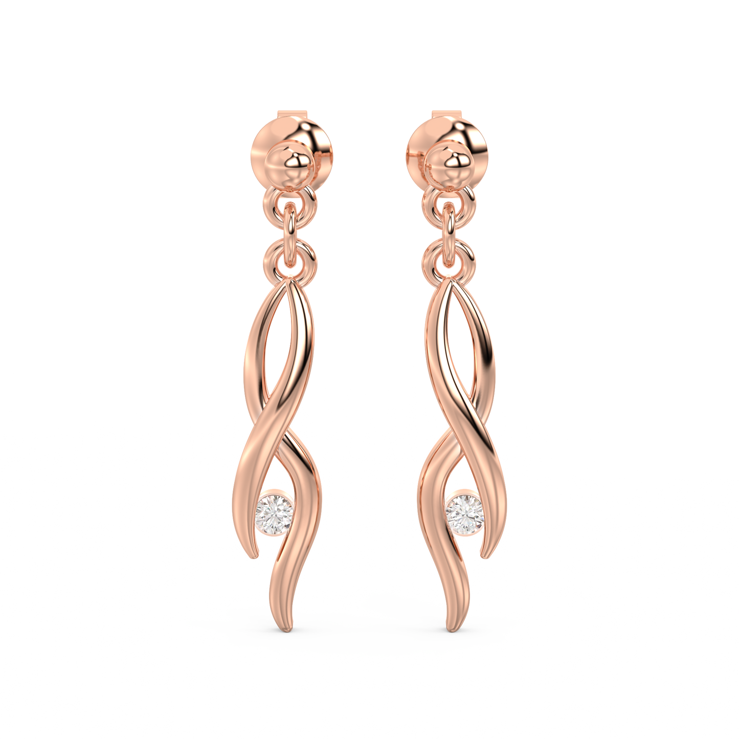 Diamond Earring for her in Rose Gold DER23077