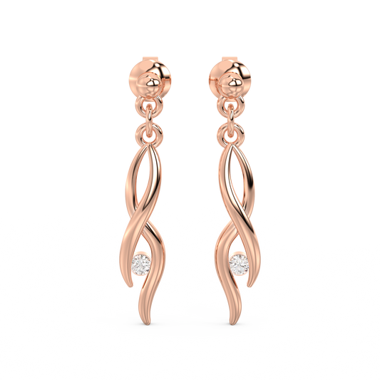 Diamond Earring for her in Rose Gold DER23077