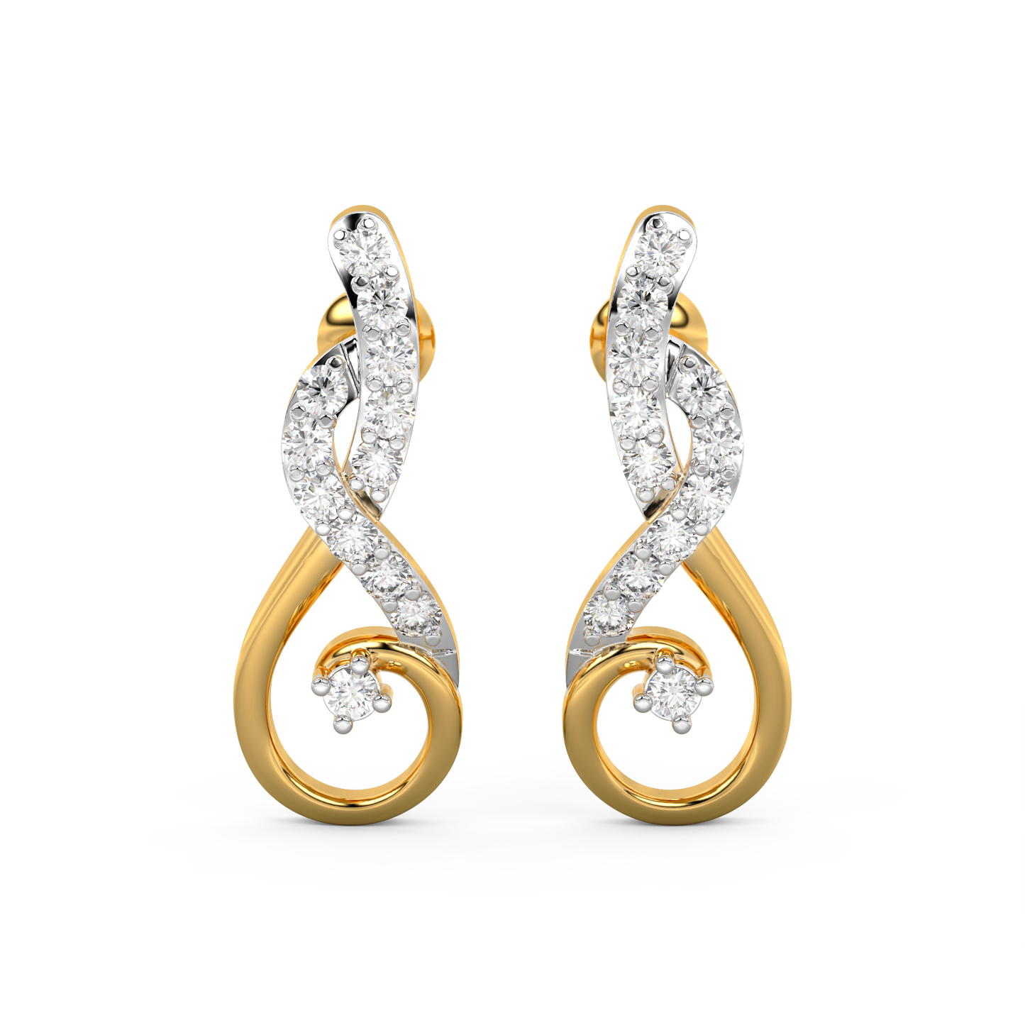 Diamond Earring for her in Yellow Gold DER23078