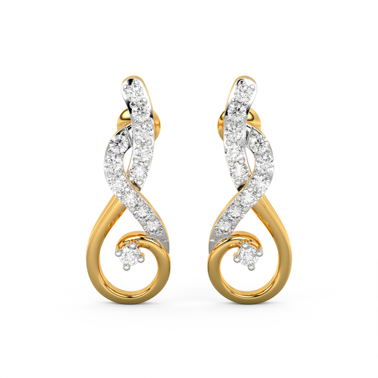 Diamond Earring for her in Yellow Gold DER23078