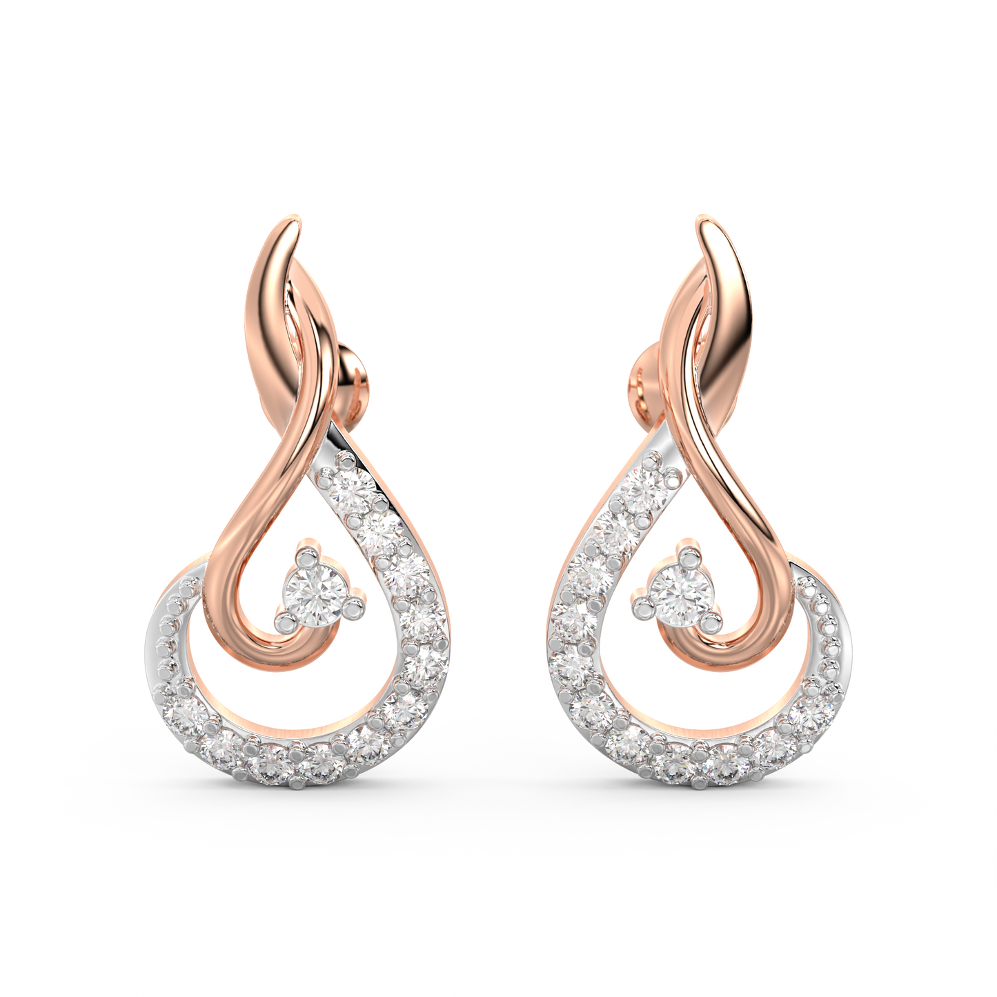 Diamond Earring for her in Rose Gold DER23080