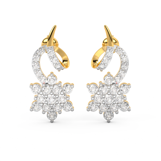 Diamond Earring for her in Yellow Gold DER23090