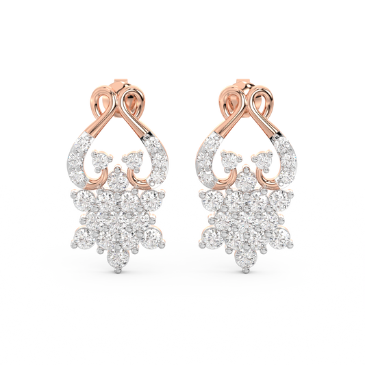 Diamond Earring for her in Rose Gold DER23092