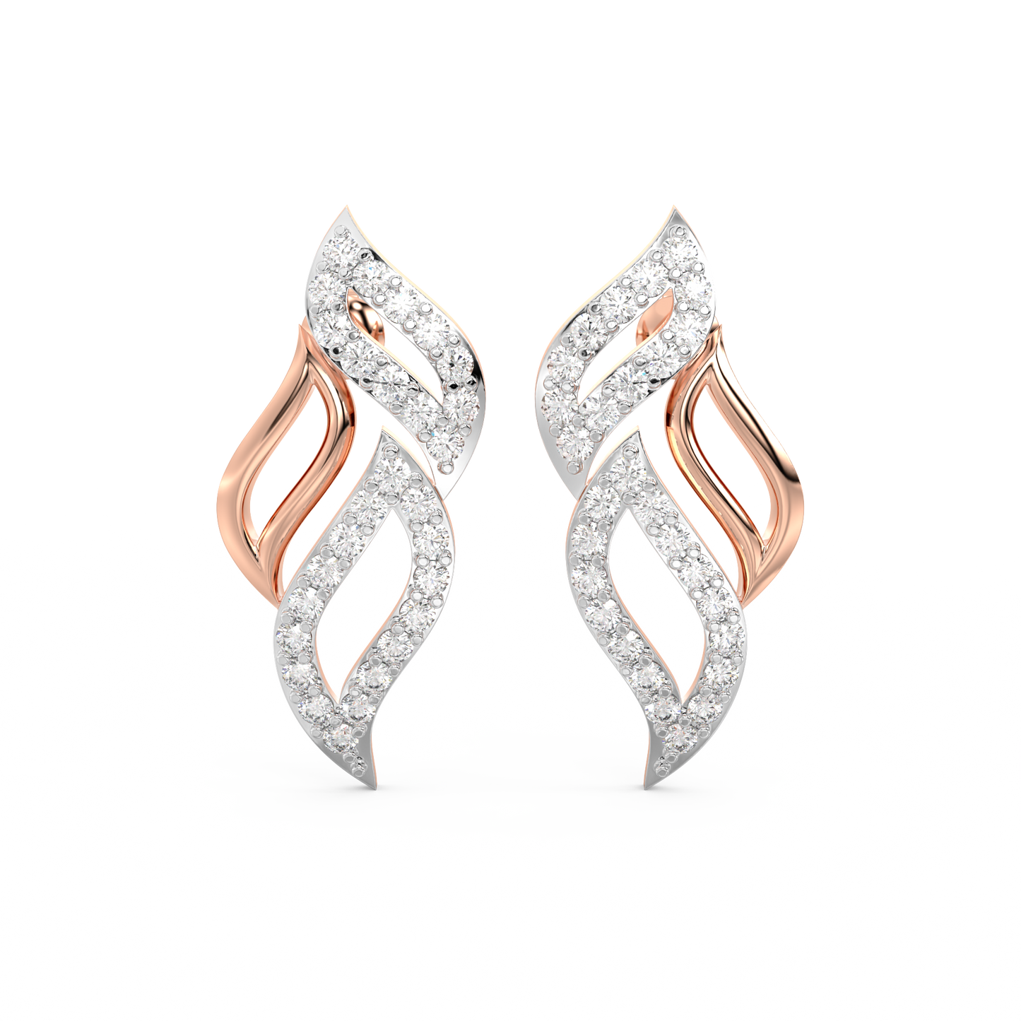 Diamond Earring for her in Rose & White Gold DER23093