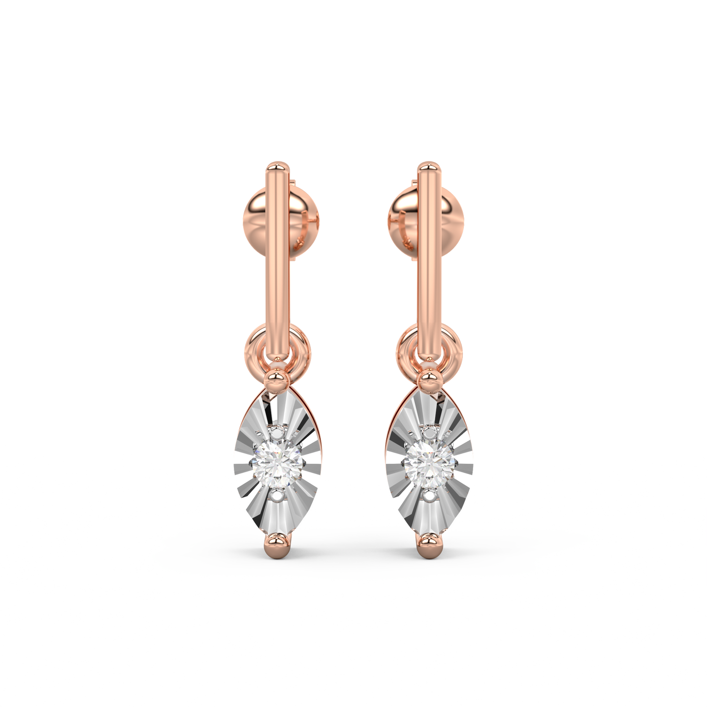 Diamond Earring for her in Rose & White Gold DER23098