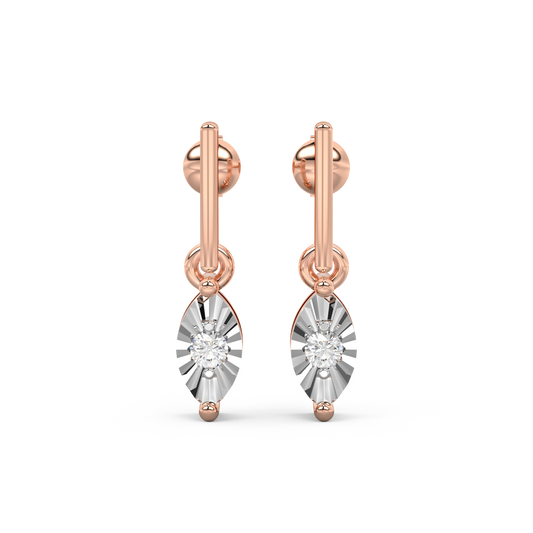 Diamond Earring for her in Rose & White Gold DER23098