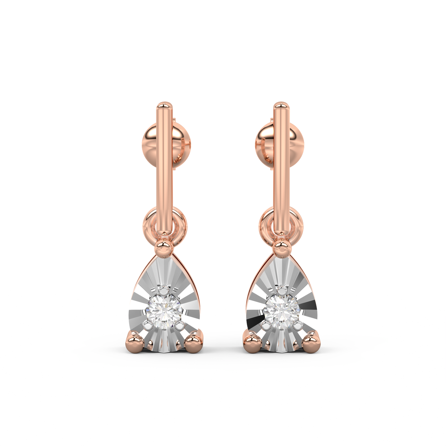 Diamond Earring for her in Rose & White Gold DER23099