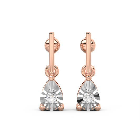 Diamond Earring for her in Rose & White Gold DER23099