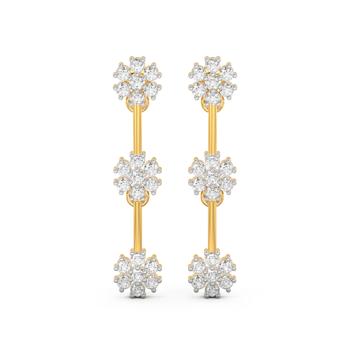 Diamond Earring for her in Yellow Gold DER23110