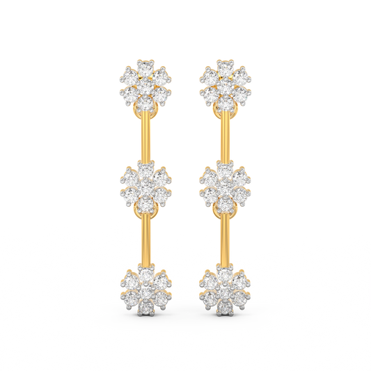 Diamond Earring for her in Yellow Gold DER23110