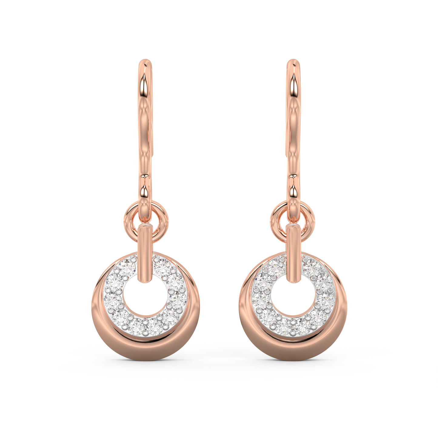 Diamond Earring for her in Rose & White Gold DER23116