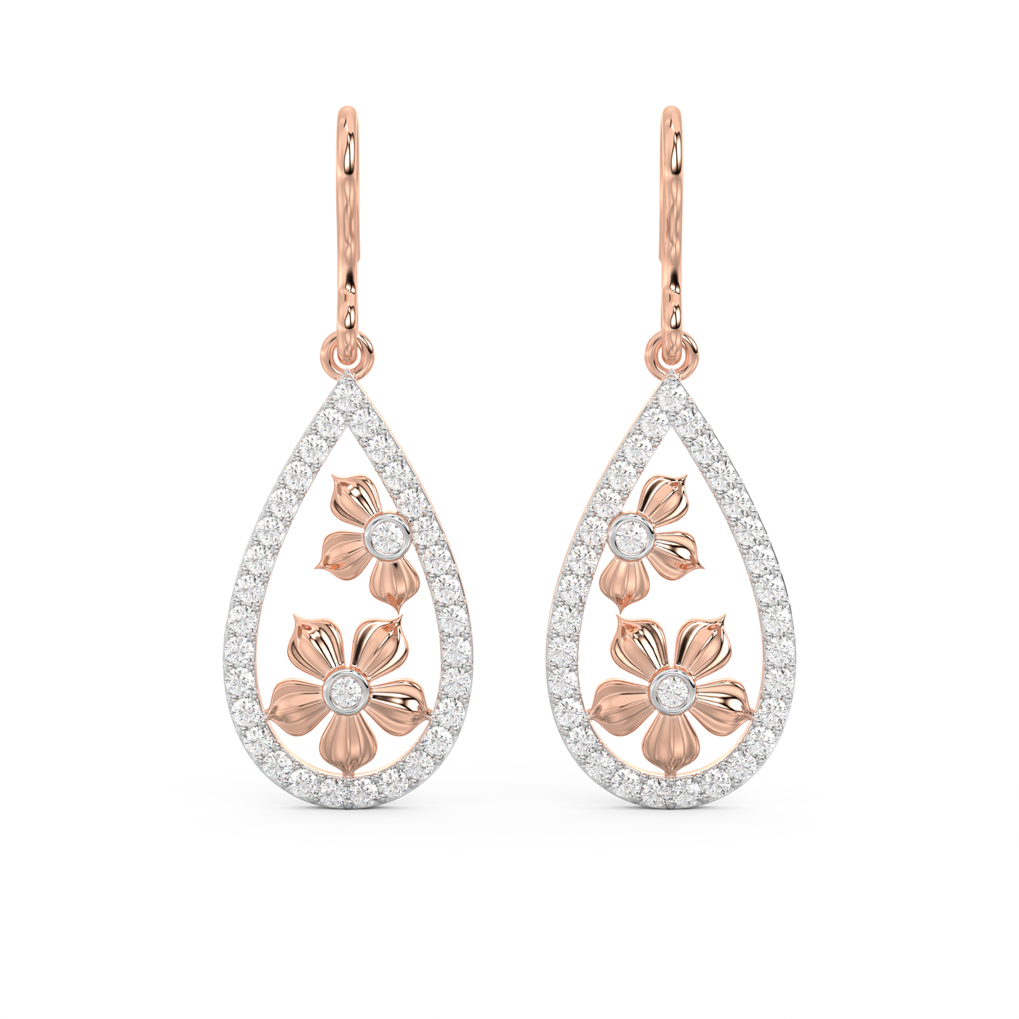 Diamond Earring for her in Rose Gold DER23125