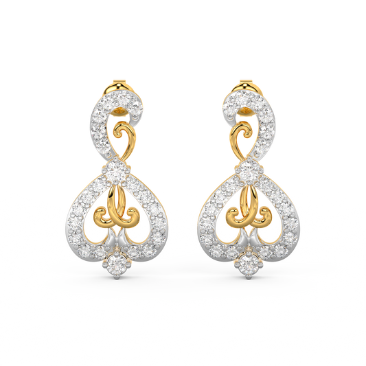 Diamond Earring for her in Yellow Gold DER23126