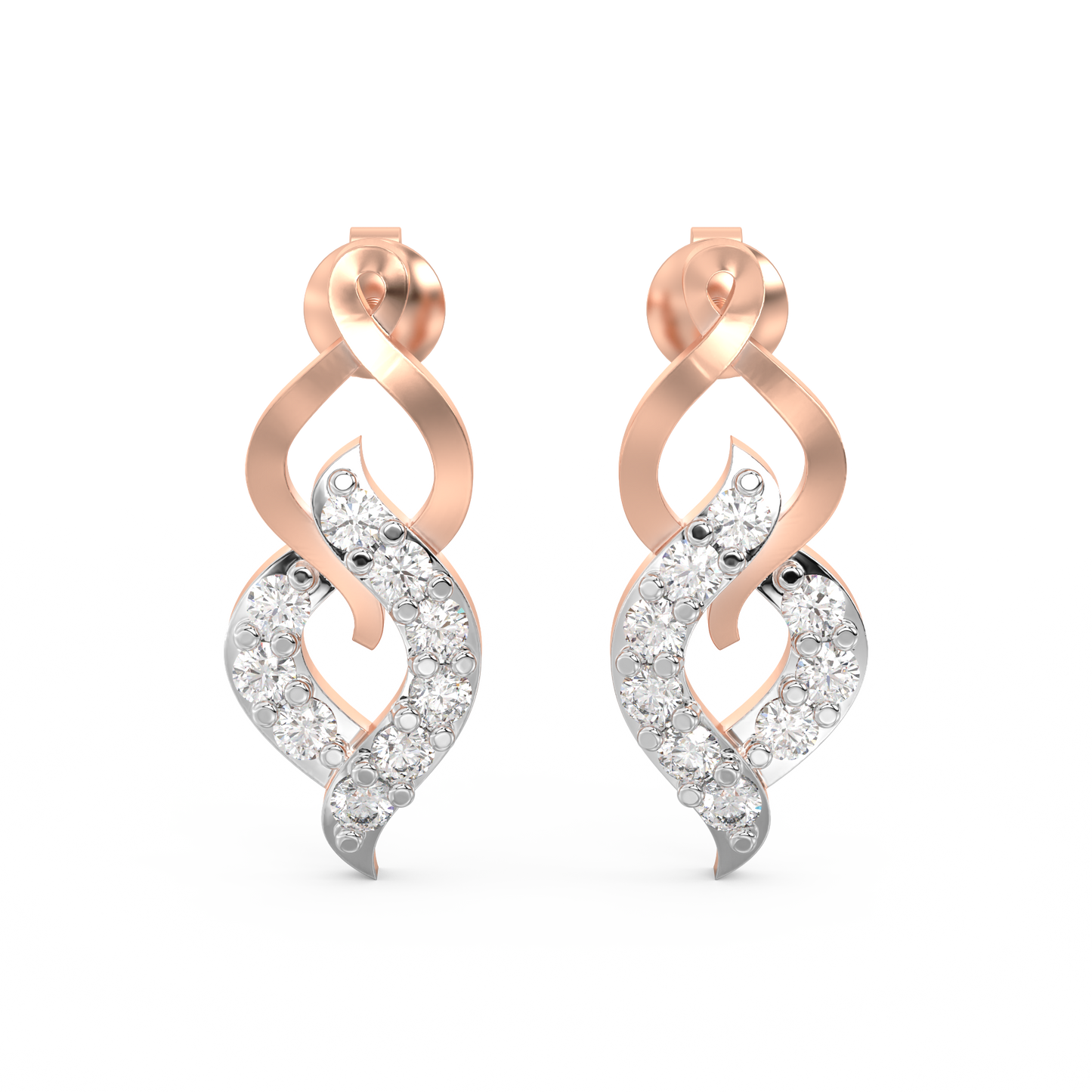 Diamond Earring for her in Rose Gold DER23138